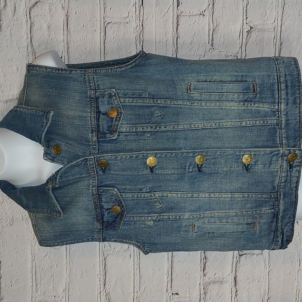 Stone Wash Mid Rinse Denim Vest Jacket J Crew S Small CLOSET CLEAROUT